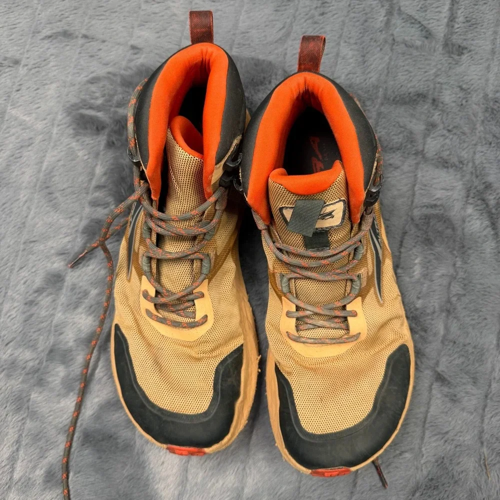 Altra Timp Hiker Mens 9.5 Tan Orange Trail Hiking Boots AL0A82CC921 Vibram
